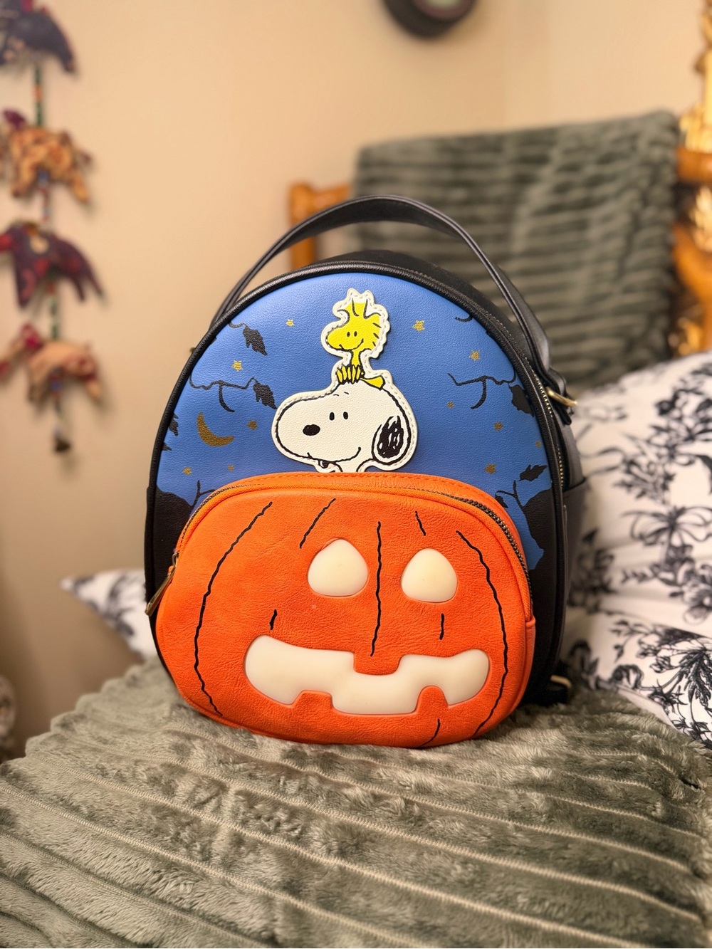 BoxLunch Peanuts Snoopy & Woodstock Halloween Light-Up Mini Backpack